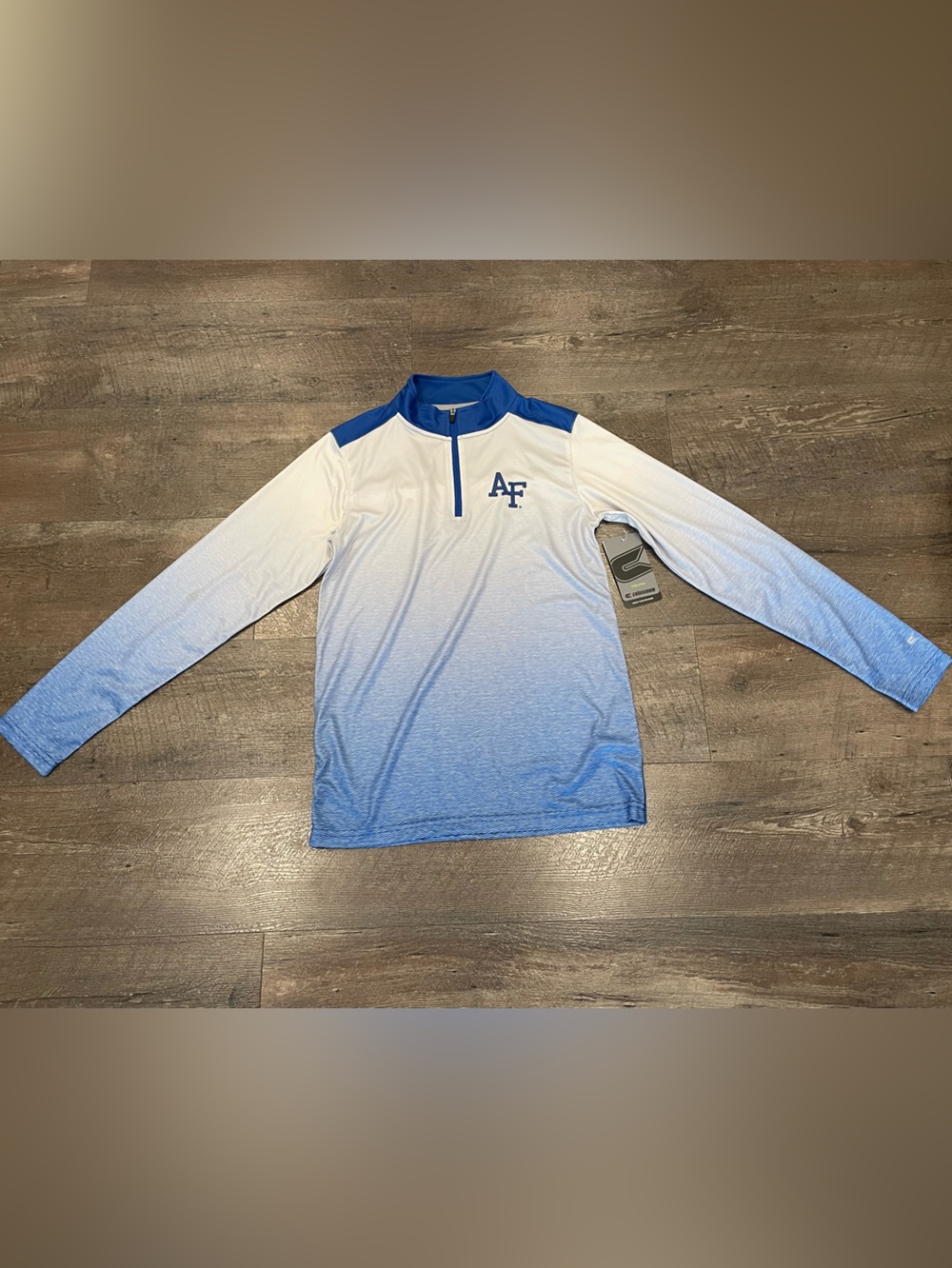 Colosseum Youth Air Force Blue and White Quarter-Zip Long Sleeve Jacket Size M